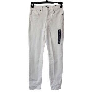 J. Crew 9" Mid-Rise Skinny Jeans Signature Stretch Women 27 White NWT $128 BO929